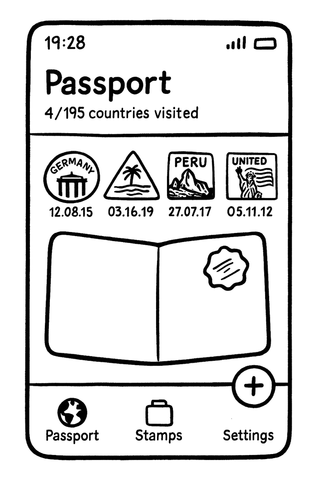 Stampie app on iPhone