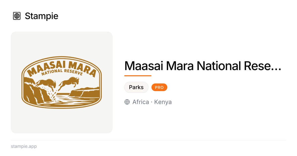 Maasai Mara National Reserve Digital Travel Stamp - Stampie
