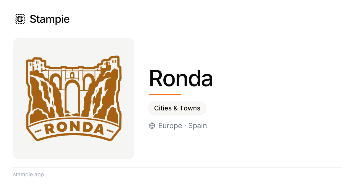 Ronda Digital Travel Stamp - Stampie