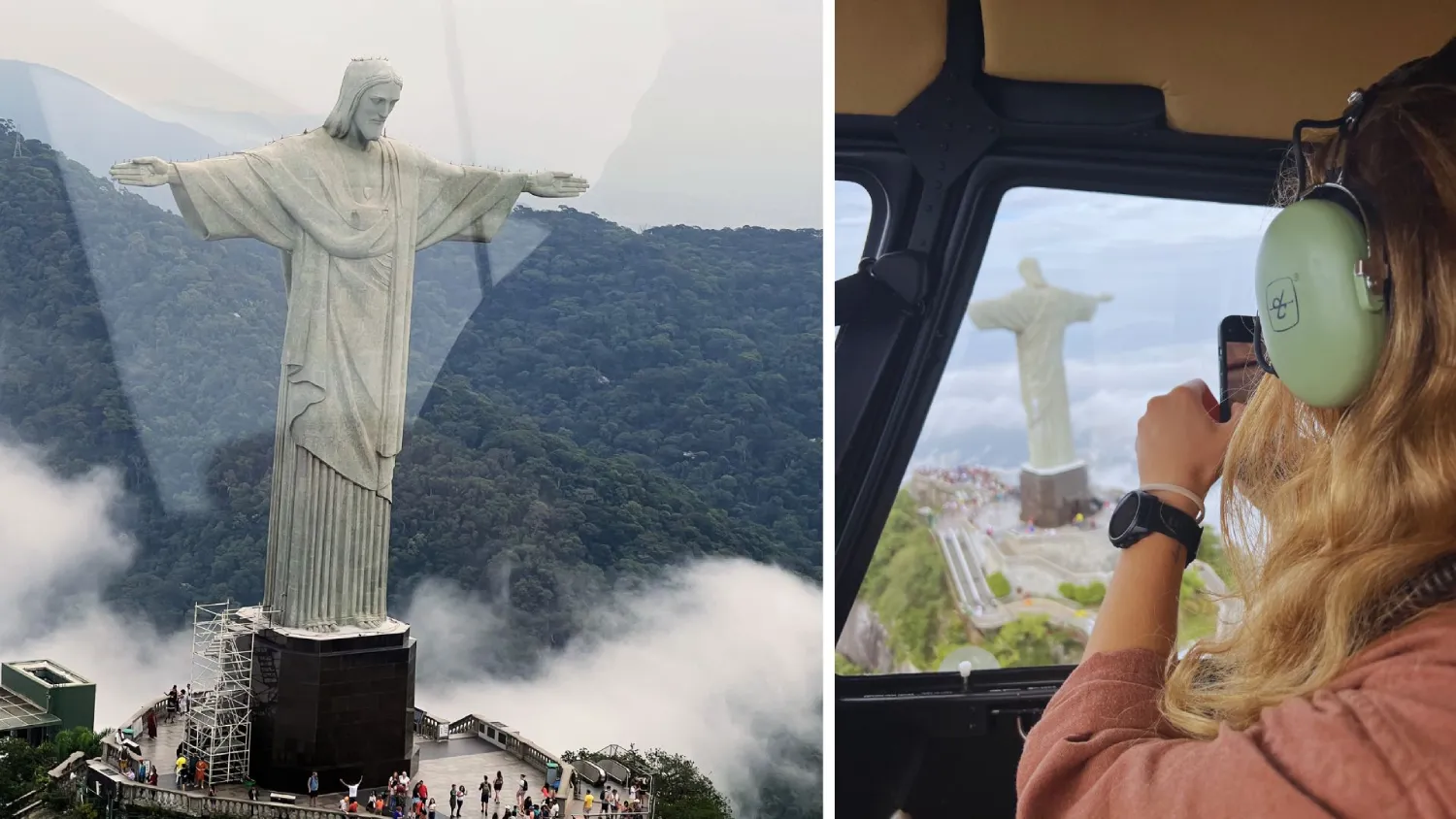 Christ the Redeemer overlooking Rio de Janeiro from the top of Corcovado mountain