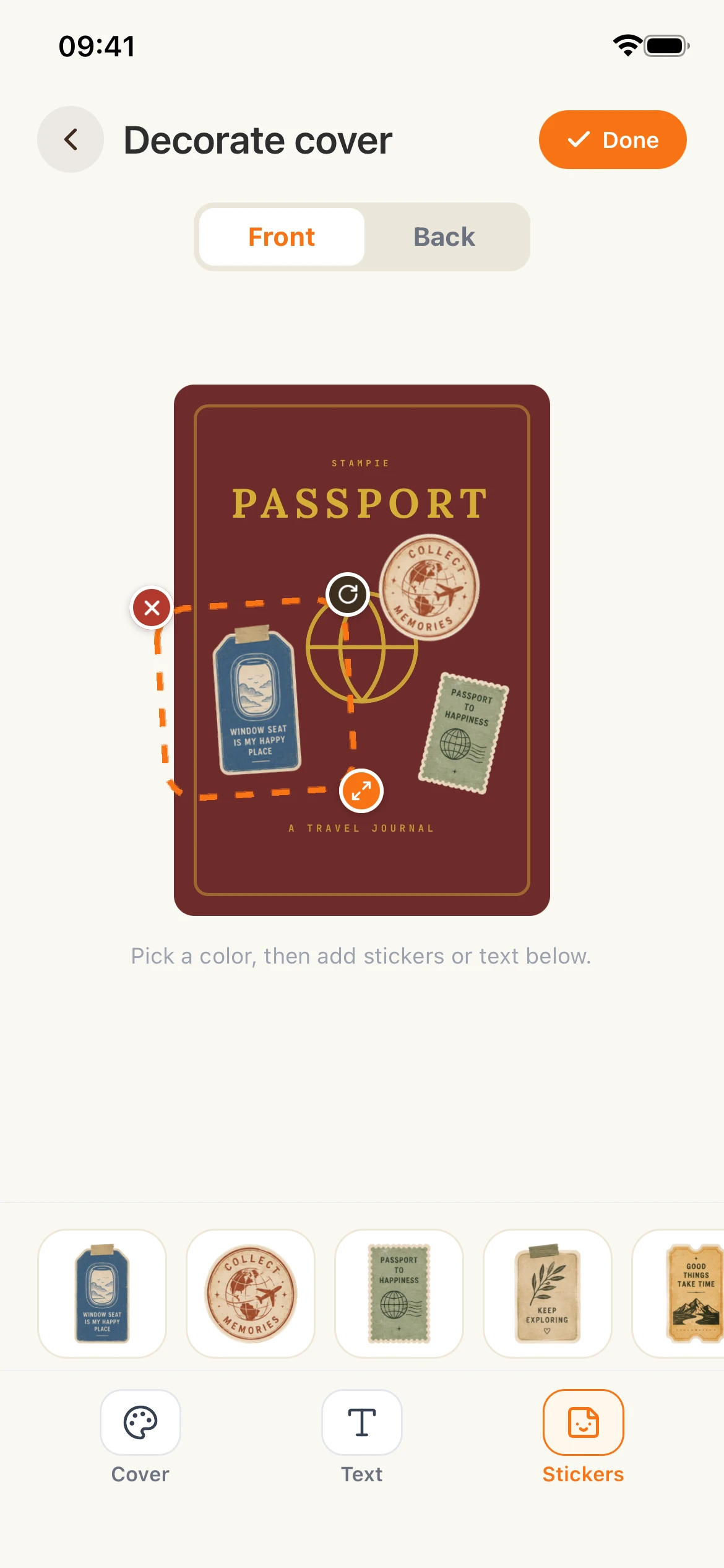 Passport customization screenshot 1